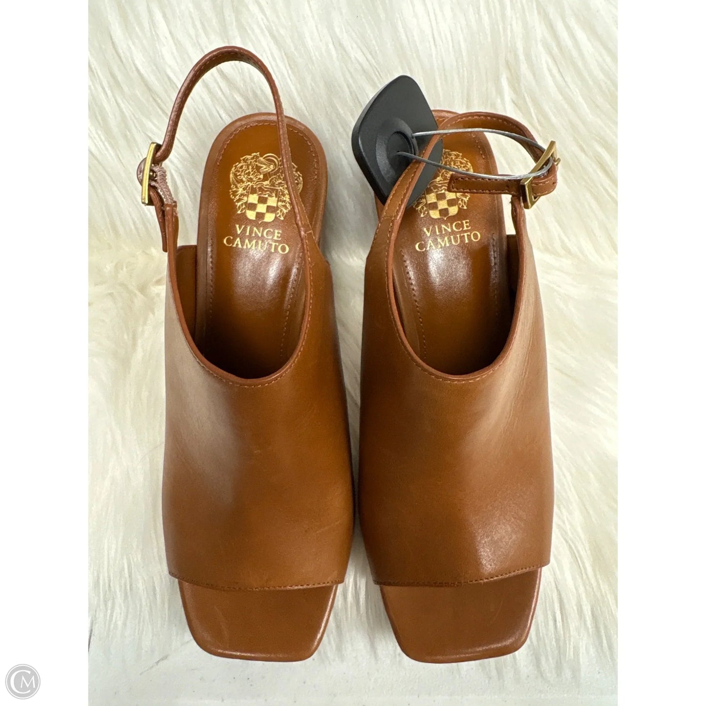 Sandals Heels Block By Vince Camuto In Brown, Size: 9.5