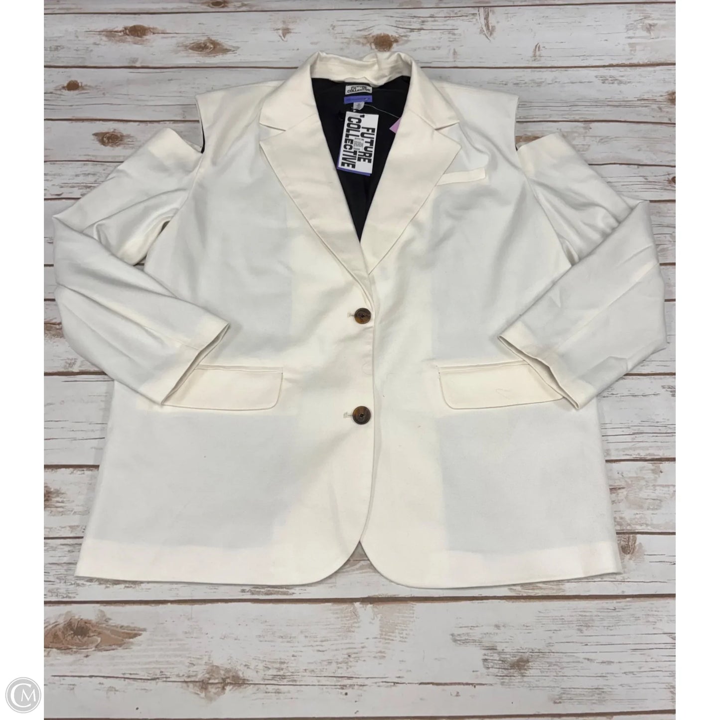 Blazer By Future Collective In Cream, Size: Xl