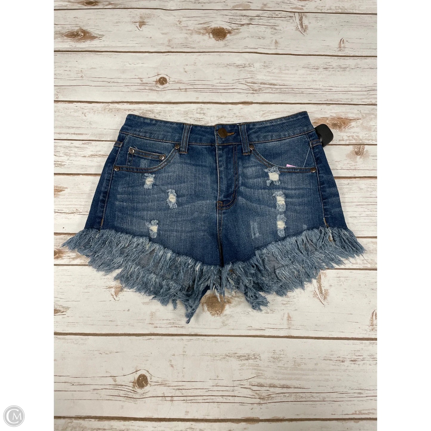 Shorts By Elan In Blue Denim, Size: S
