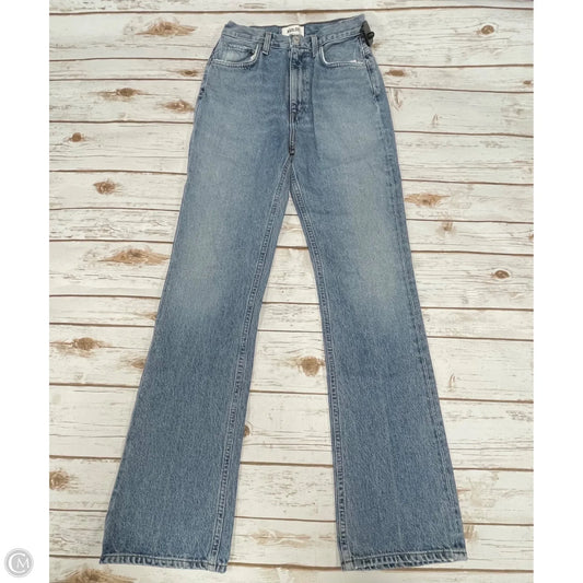 Jeans Boot Cut By Agolde In Blue Denim, Size: 0