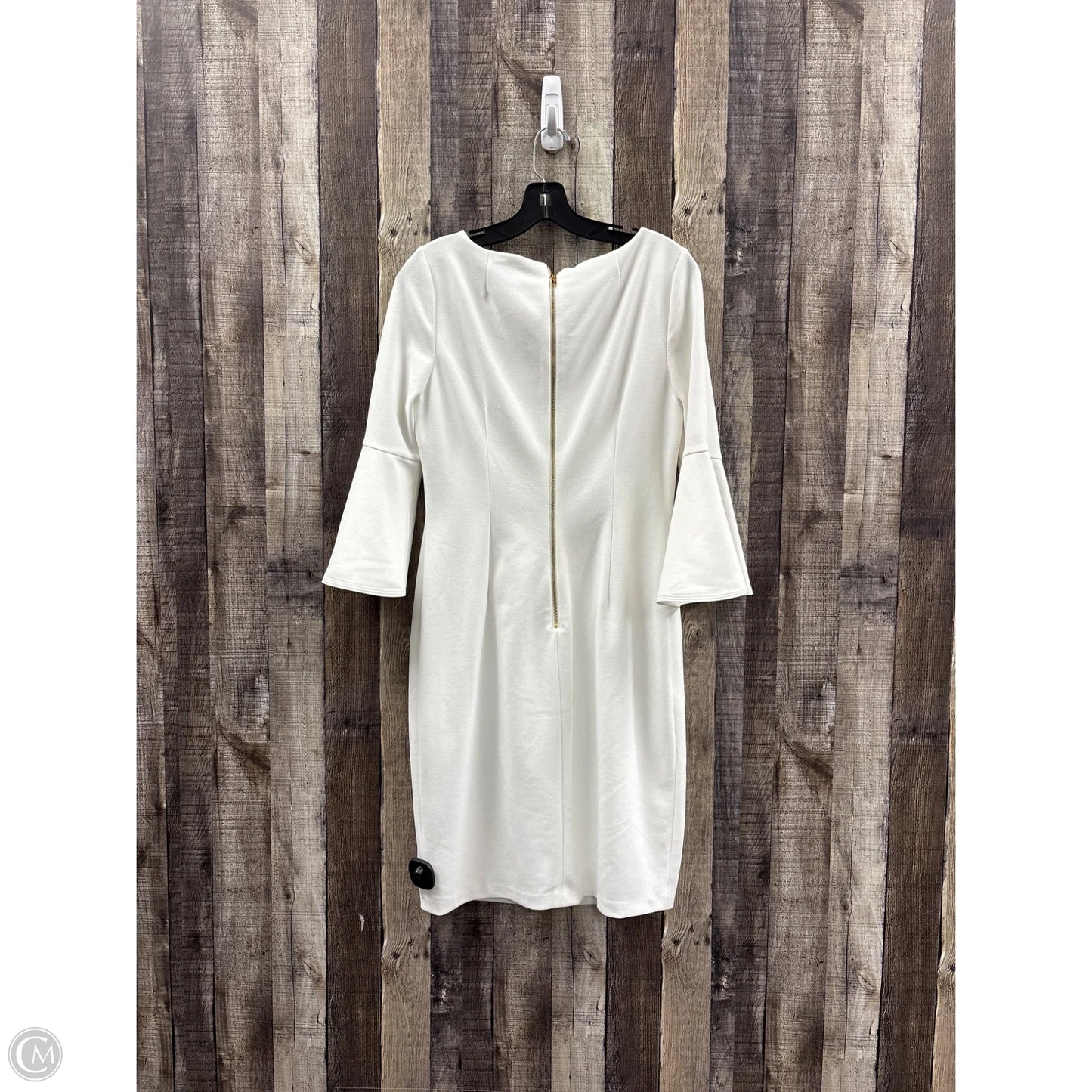 Dress Casual Midi By Calvin Klein In White, Size: 10