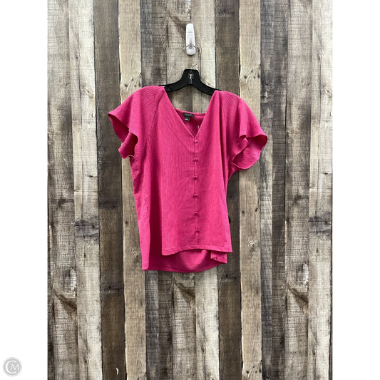 Top Short Sleeve By Ann Taylor In Pink, Size: M