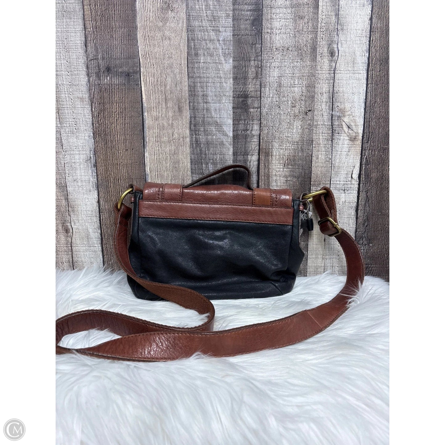 Crossbody Leather By Fossil, Size: Medium