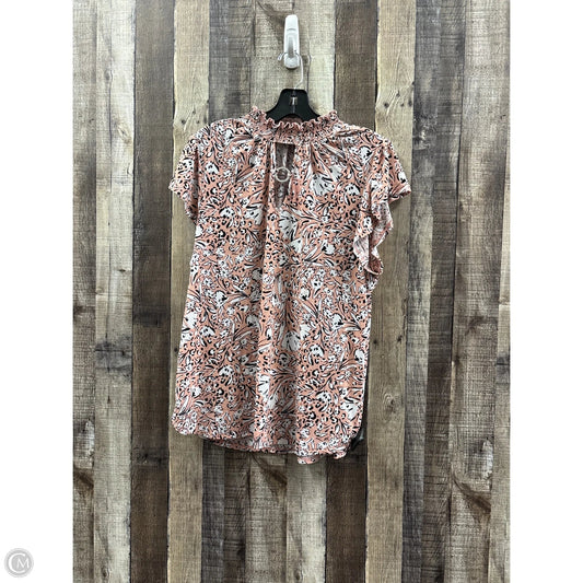 Top Short Sleeve By Adrienne Vittadini In Pink, Size: Xl