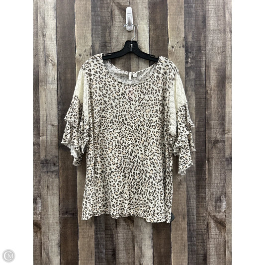 Top 3/4 Sleeve By Cme In Animal Print, Size: 1x