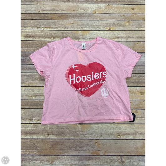 Top Short Sleeve By Cme In Pink, Size: L