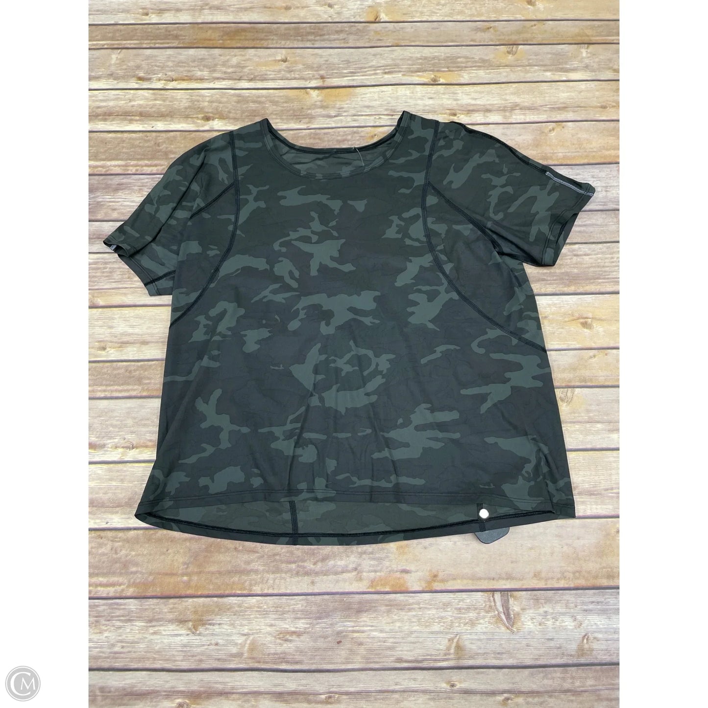 Athletic Top Short Sleeve By Lululemon In Camouflage Print, Size: S