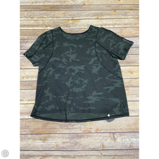 Athletic Top Short Sleeve By Lululemon In Camouflage Print, Size: S