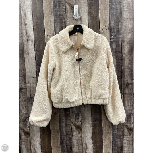 Jacket Faux Fur & Sherpa By Lc Lauren Conrad In Cream, Size: M