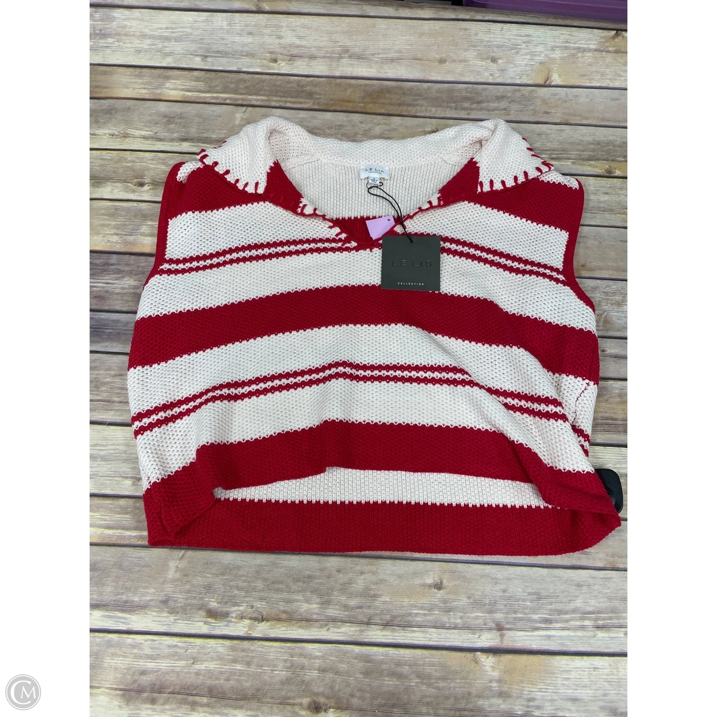 Shorts Set By Le Lis In Cream & Red, Size: L