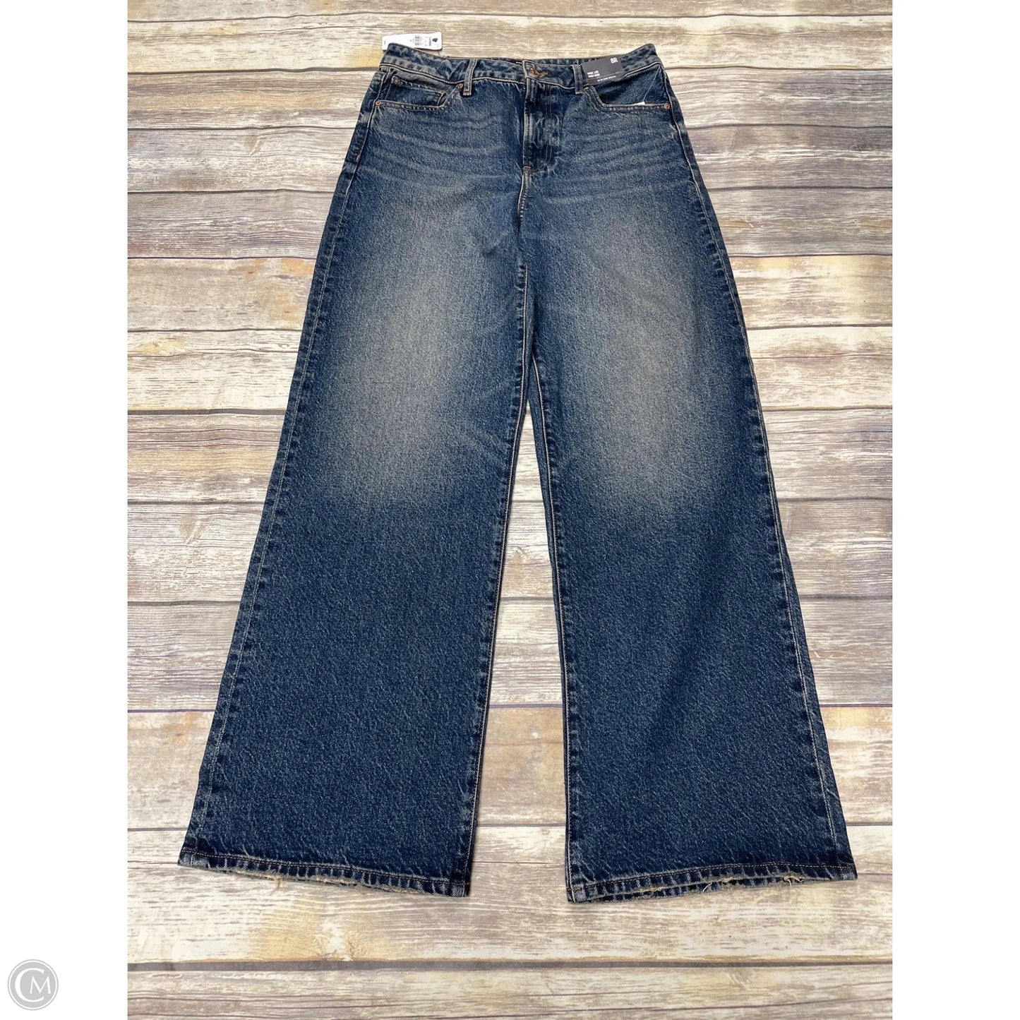 Jeans Wide Leg By Express In Blue Denim, Size: 8