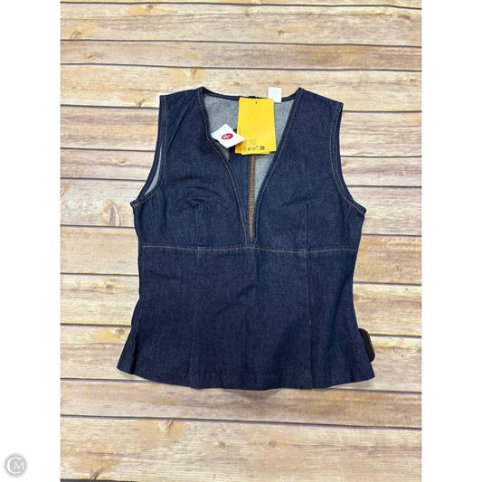 Top Sleeveless By Divided In Blue Denim, Size: Xxs