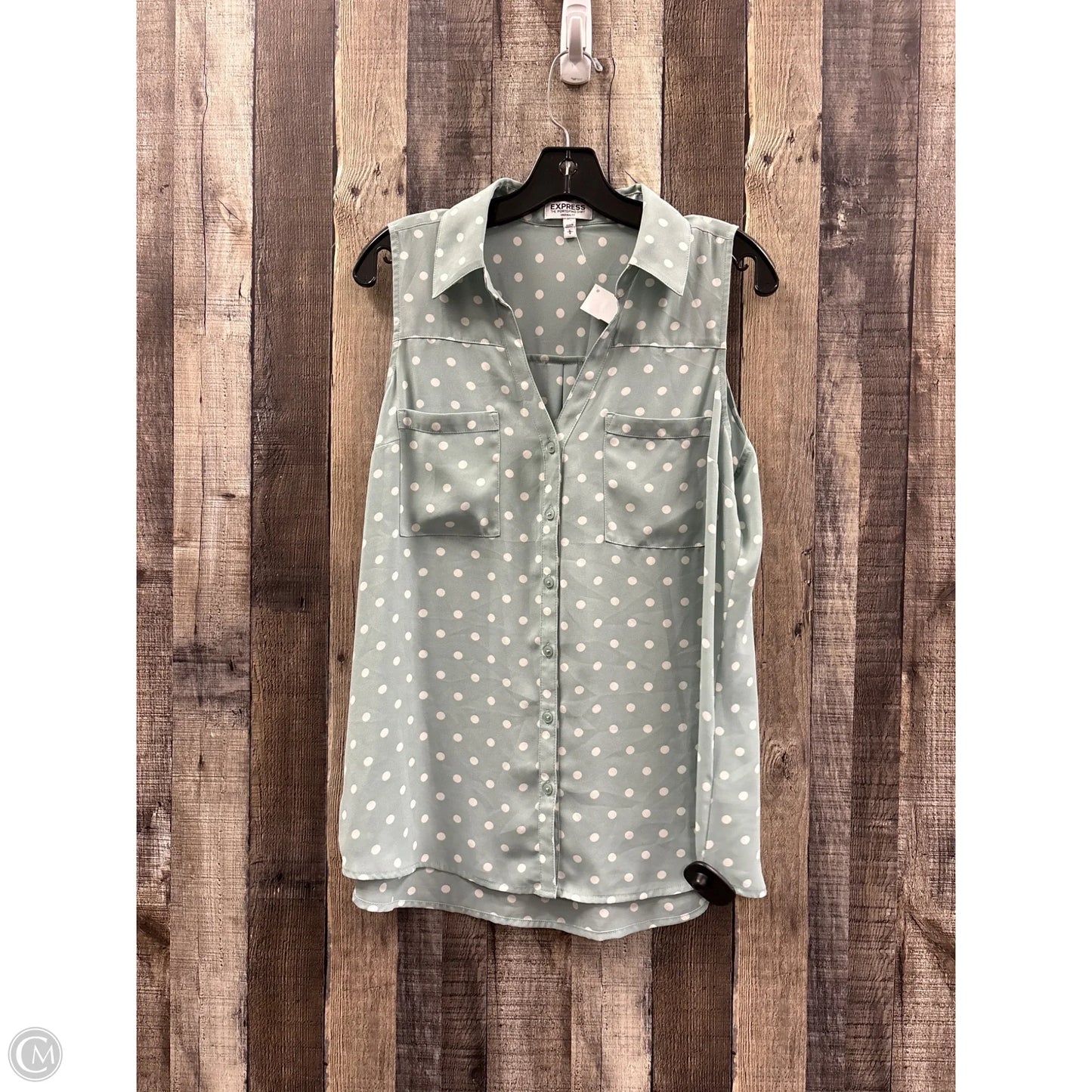 Top Sleeveless By Express In Polkadot Pattern, Size: L