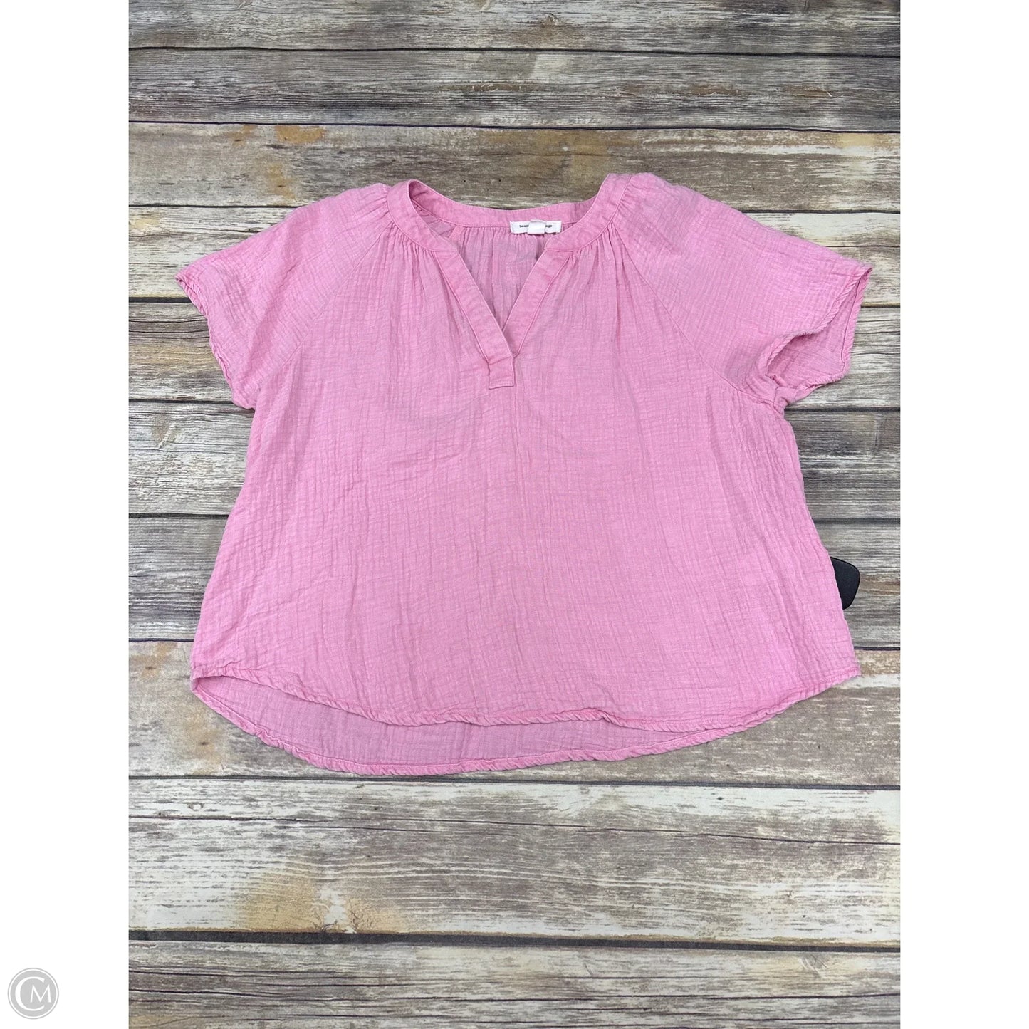 Top Short Sleeve By Beachlunchlounge In Pink, Size: Xs