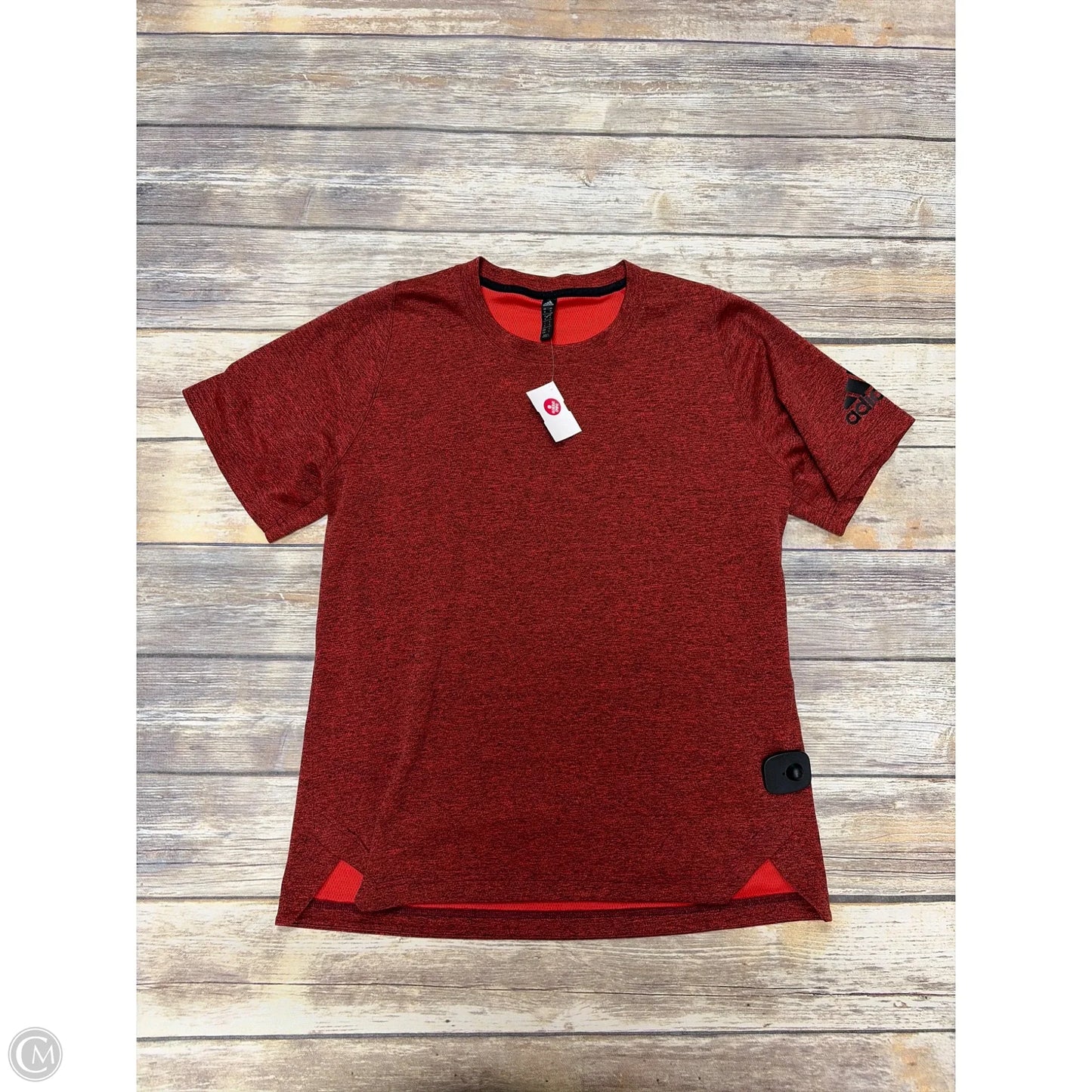 Athletic Top Short Sleeve By Adidas In Red, Size: M
