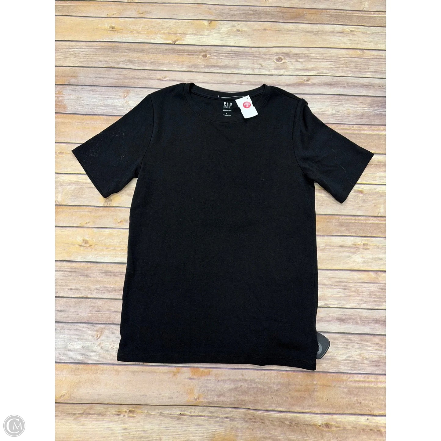 Top Short Sleeve By Gap In Black, Size: L