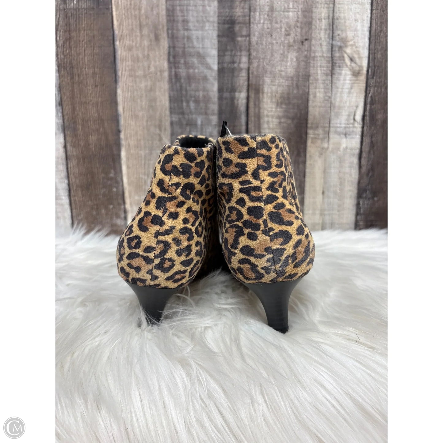 Boots Ankle Heels By Clarks In Animal Print, Size: 9.5