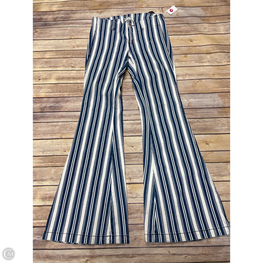 Jeans Flared By Free People In Blue & White, Size: 6
