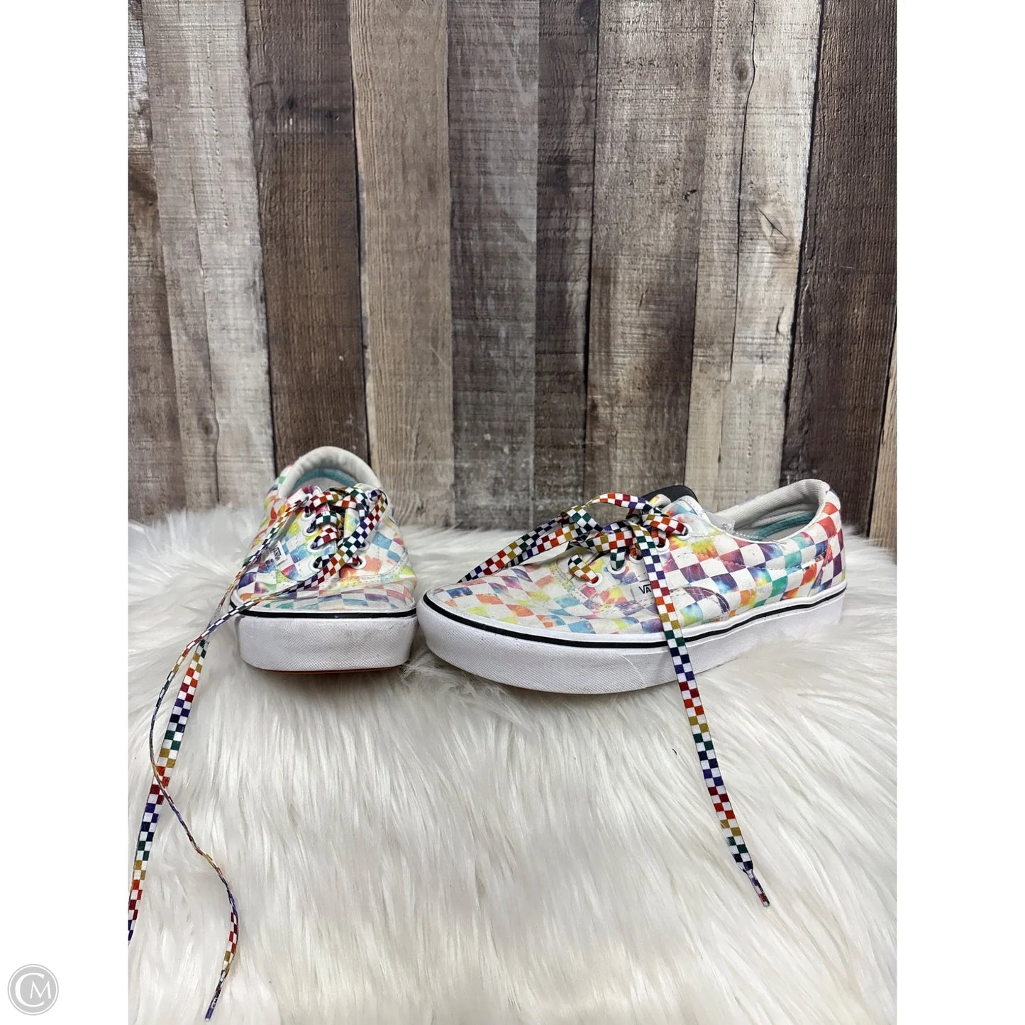 Shoes Athletic By Vans In Rainbow Print, Size: 7.5