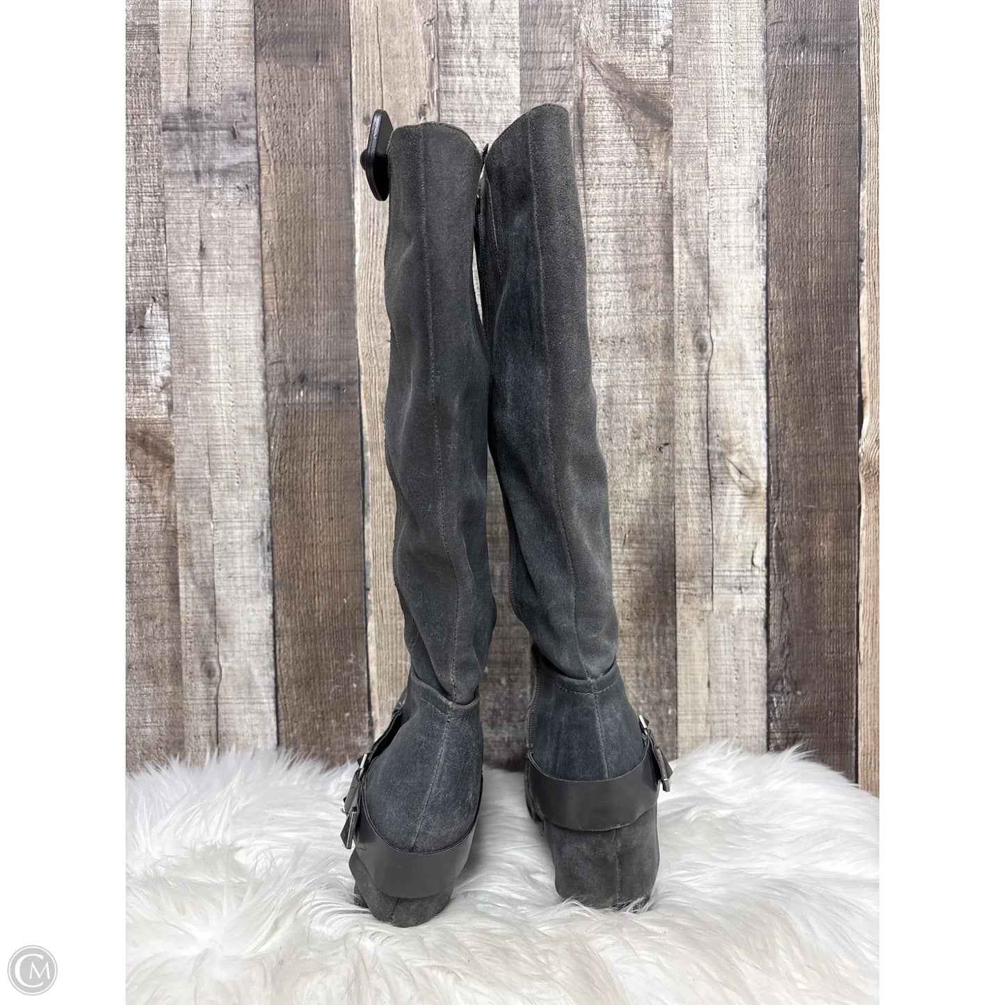 Boots Knee Heels By Fergie In Grey, Size: 9