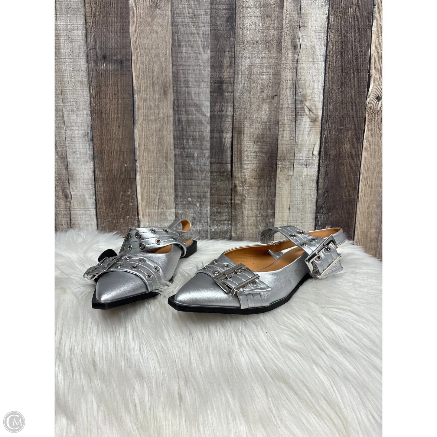 Shoes Flats By Cme In Silver, Size: 9.5