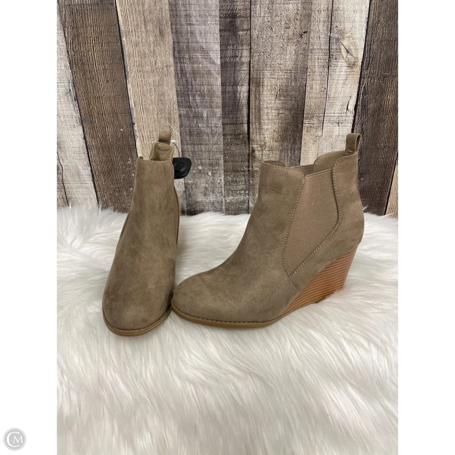 Boots Ankle Heels By Ana In Brown, Size: 6