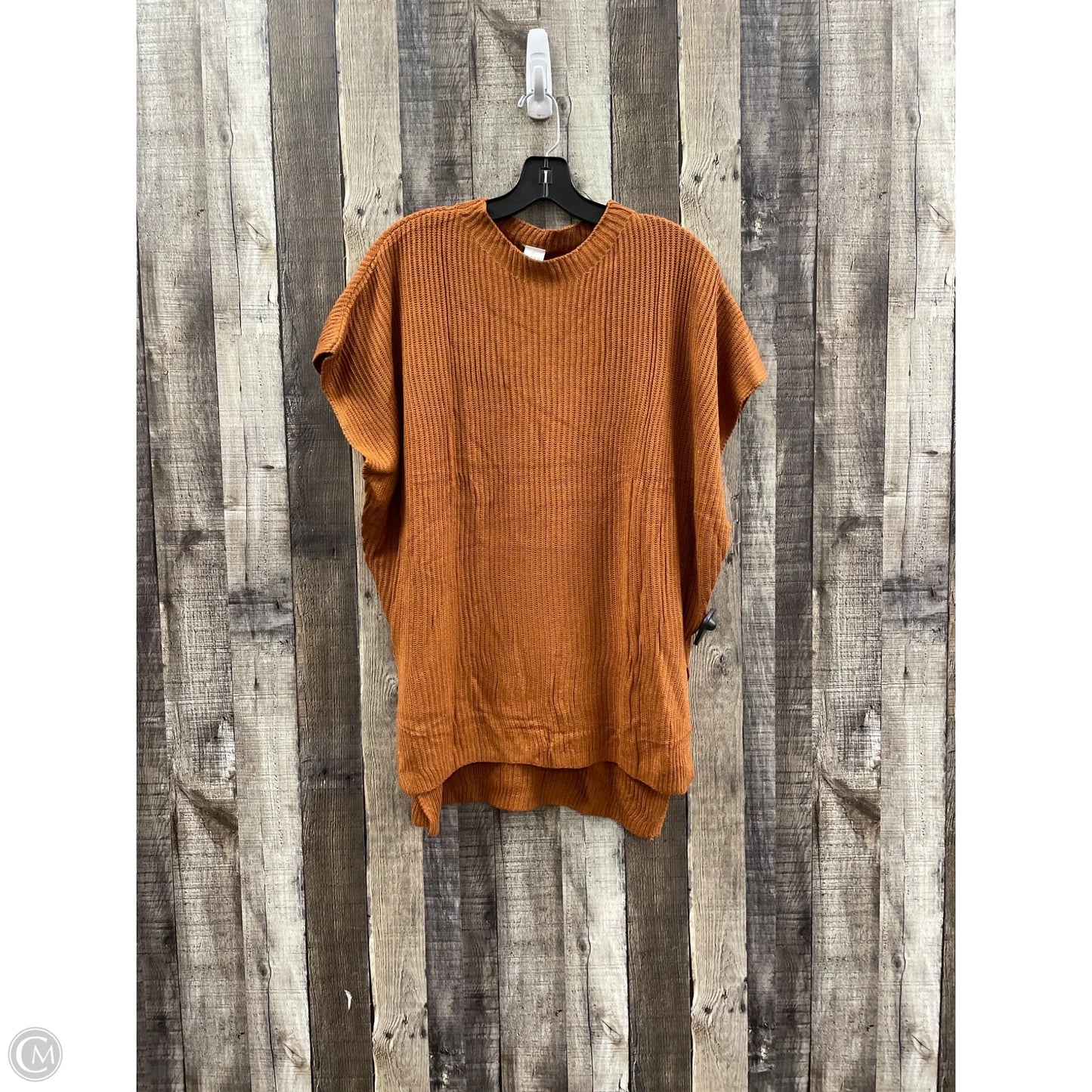 Sweater Short Sleeve By Cme In Brown, Size: M