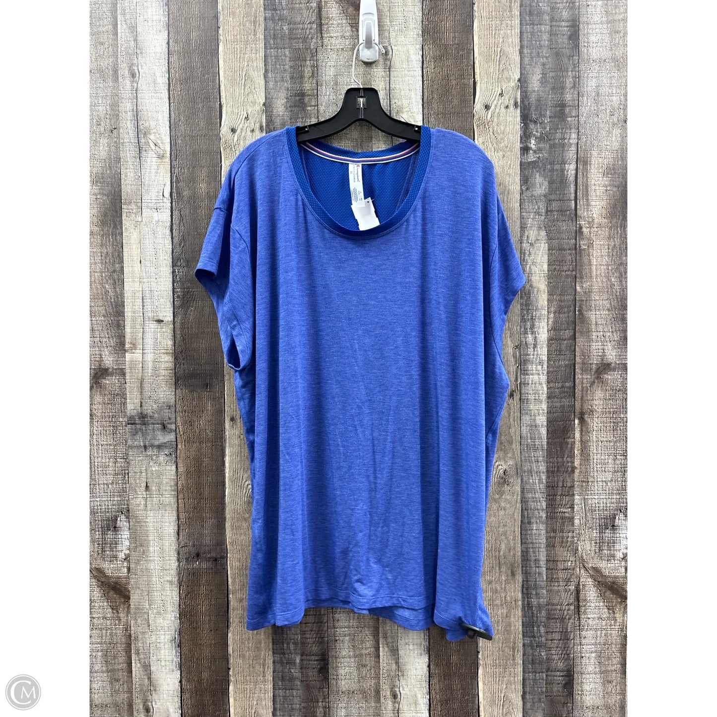 Athletic Top Short Sleeve By Champion In Blue, Size: 3x