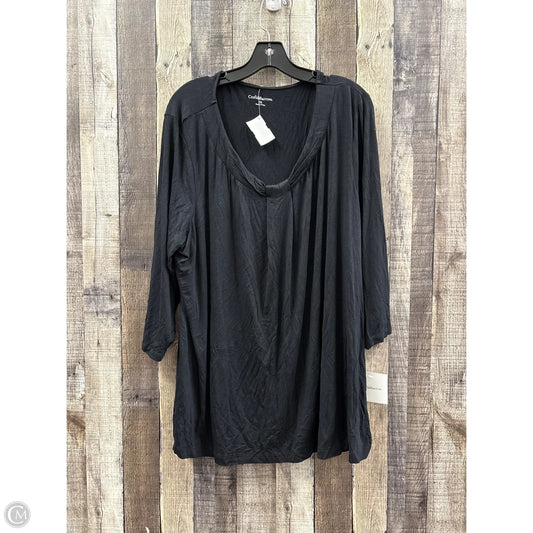 Top Long Sleeve By Croft And Barrow In Black, Size: 2x