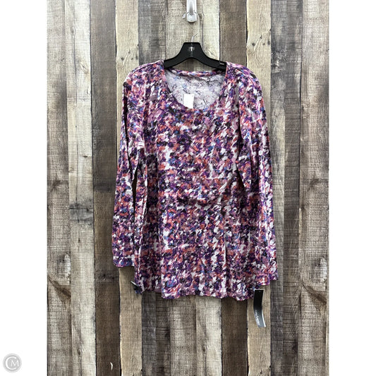 Top Long Sleeve By Daisy Fuentes In Purple, Size: 1x