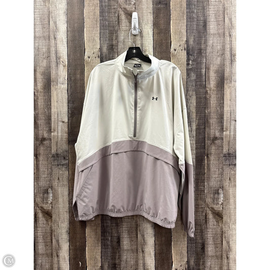 Athletic Jacket By Under Armour In Cream & Grey, Size: Xl