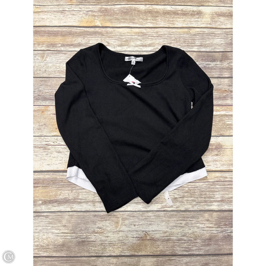 Top Long Sleeve By Madden Girl In Black & White, Size: Xl