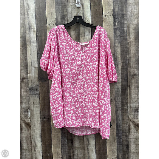 Top Short Sleeve By Lauren Conrad In Pink, Size: 3x