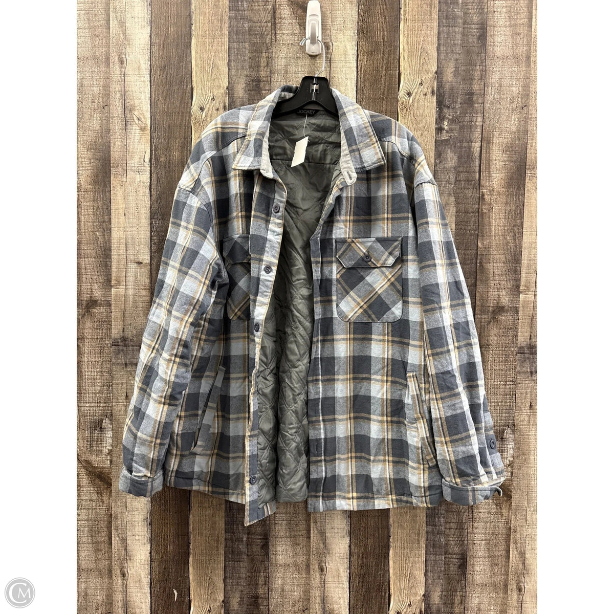 Jacket Shirt By Jockey In Plaid Pattern, Size: Xl