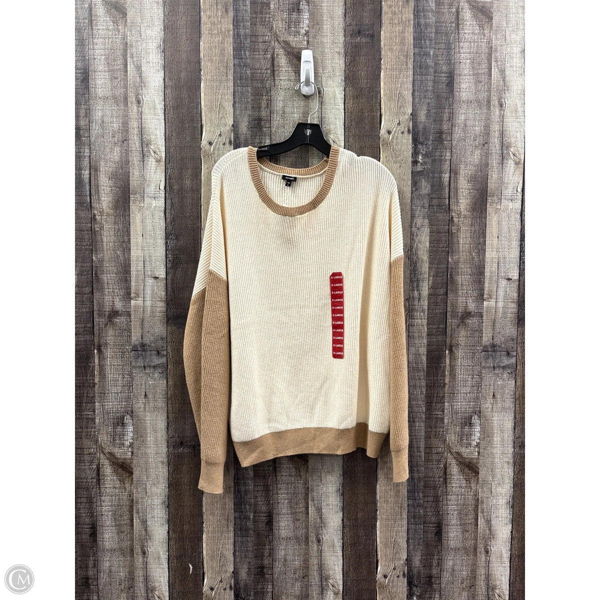 Sweater By Express In Brown & Cream, Size: Xl
