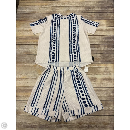 Pants Set 2pc By Exclusive In Blue & White, Size: S