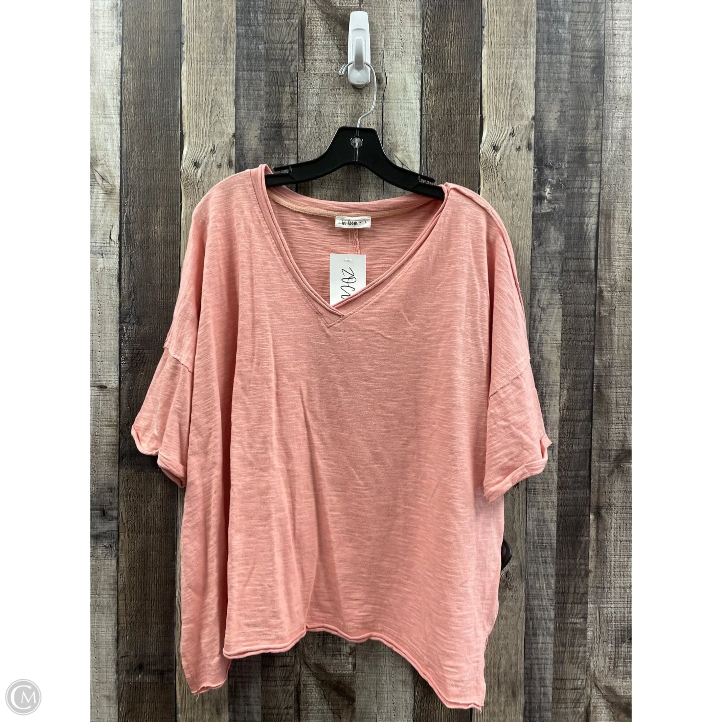 Top Short Sleeve By In Loom In Pink, Size: L