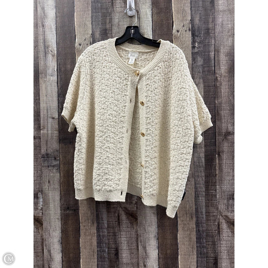 Sweater Cardigan By H&m In Cream, Size: Xxl