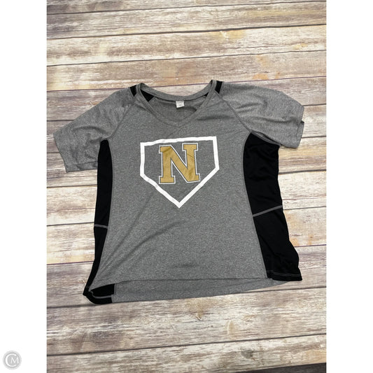 Athletic Top Short Sleeve By Cme In Grey, Size: Xxl