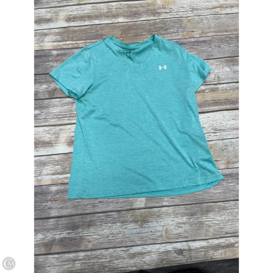 Athletic Top Short Sleeve By Under Armour In Green, Size: L