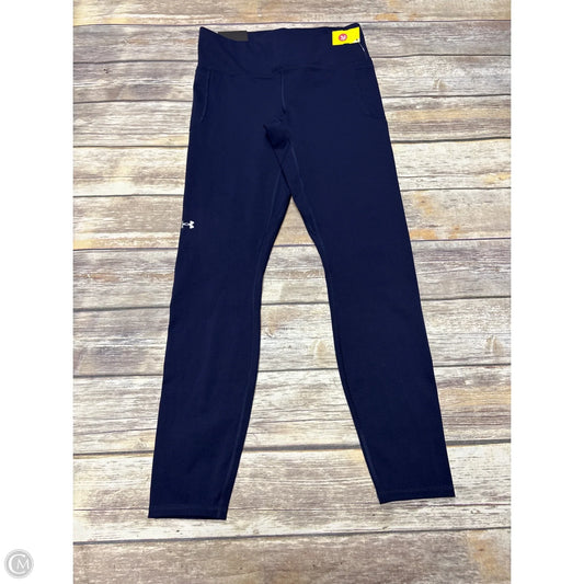 Athletic Leggings By Under Armour In Navy, Size: L