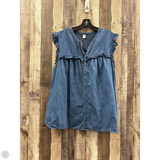 Top Sleeveless By Old Navy In Blue Denim, Size: Xxl