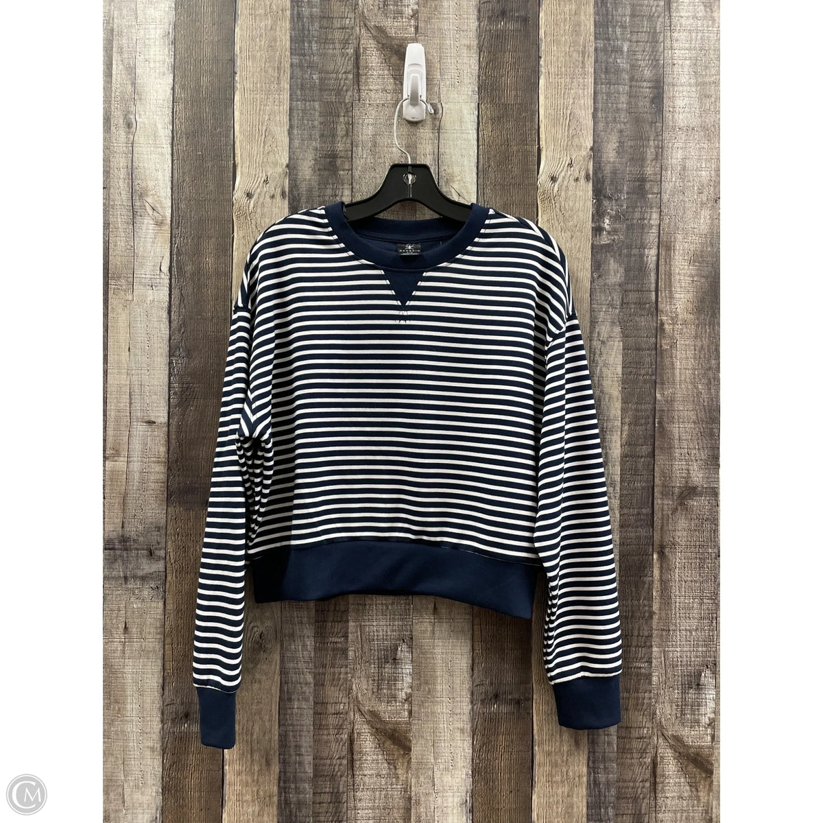 Sweatshirt Collar By Danskin In Striped Pattern, Size: S