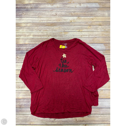 Top Long Sleeve By Sonoma In Red, Size: 3x