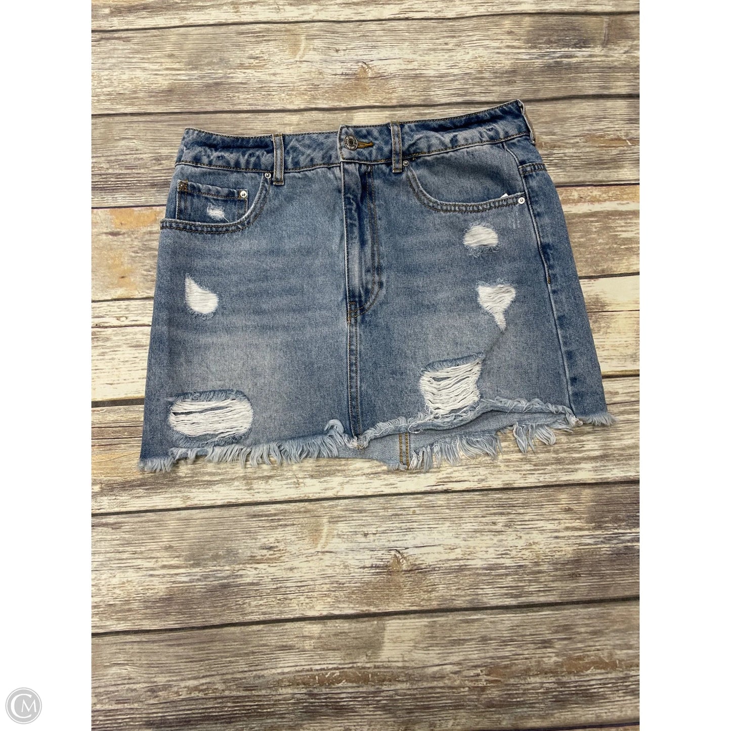 Skirt Midi By Forever 21 In Blue Denim, Size: 8