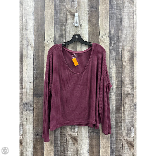 Top Long Sleeve By American Eagle In Maroon, Size: Xl