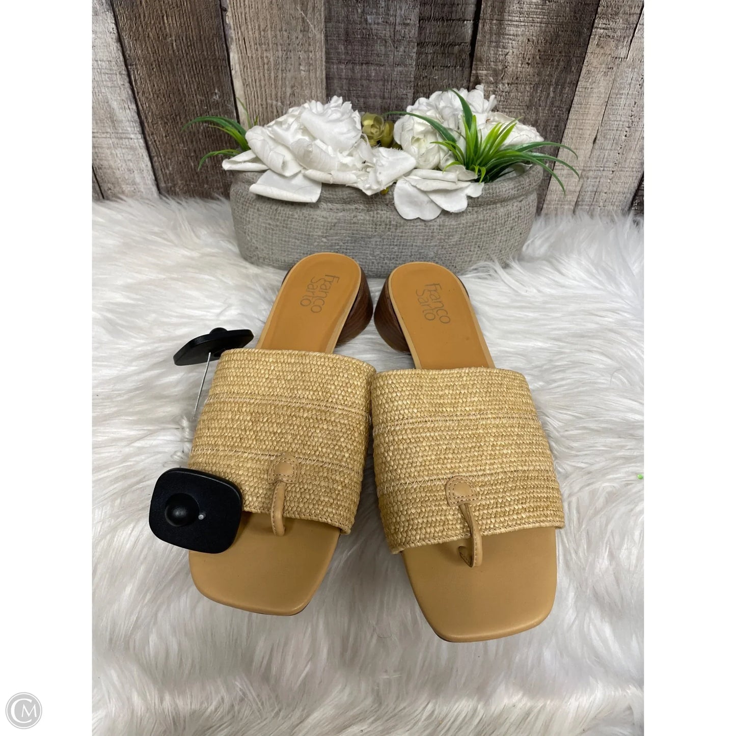 Sandals Heels Block By Franco Sarto In Brown, Size: 10