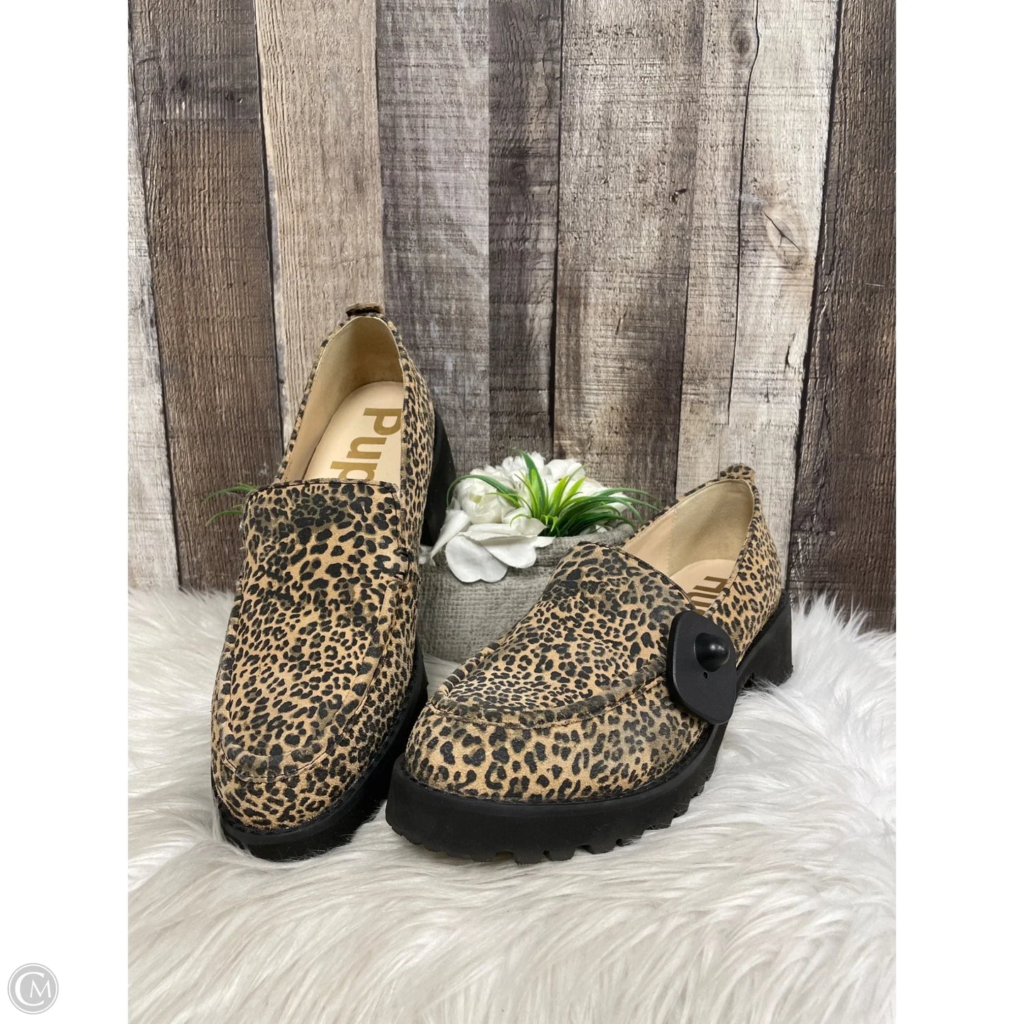 Shoes Heels Wedge By Hush Puppies In Animal Print, Size: 9.5