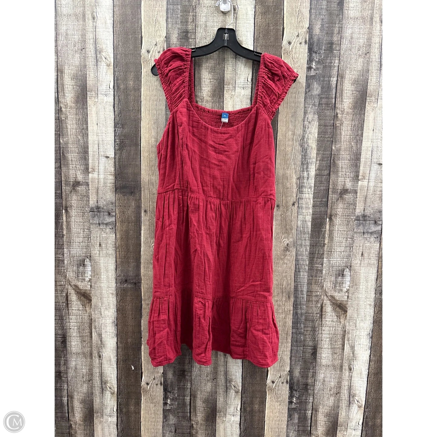 Dress Casual Midi By Old Navy In Red, Size: Xl