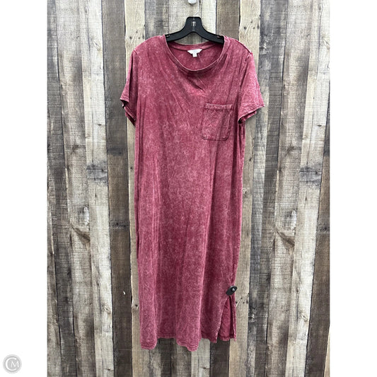 Dress Casual Midi By Time And Tru In Red, Size: L